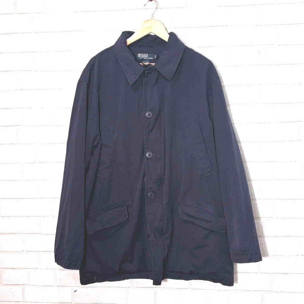 Vintage Ralph Lauren Mens Navy Field Jacket Size XL Chore Coat Workwear Heritage